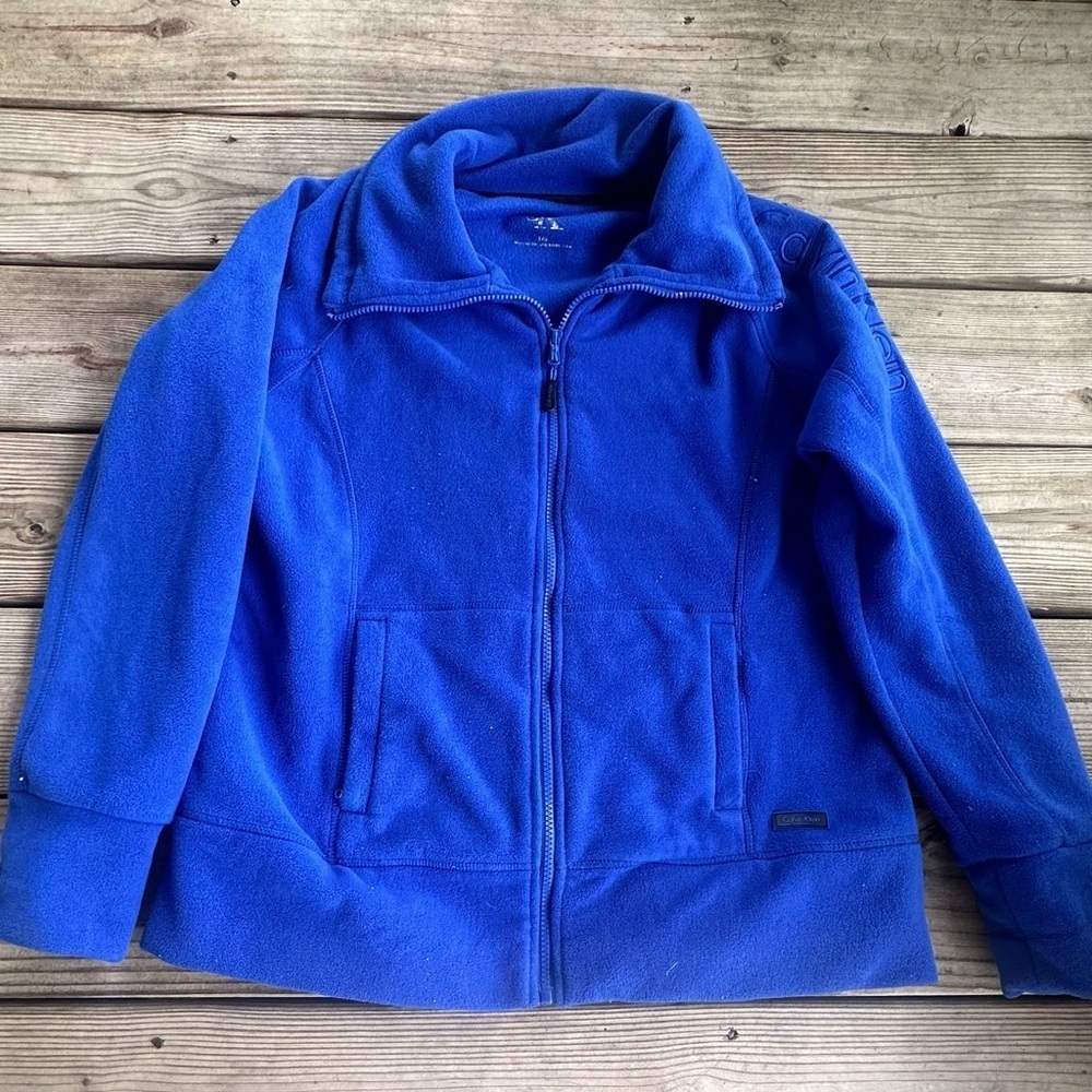Calvin Klein Royal Blue Fleece Performance full zip Jacket